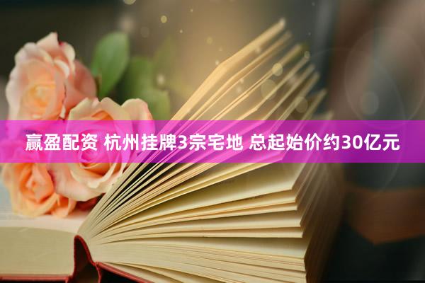 赢盈配资 杭州挂牌3宗宅地 总起始价约30亿元