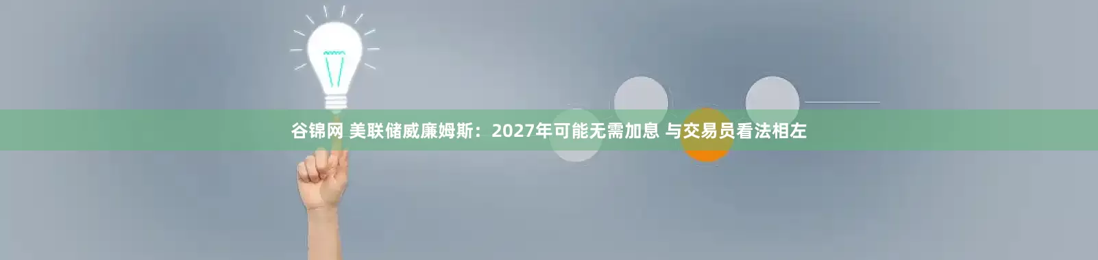 谷锦网 美联储威廉姆斯：2027年可能无需加息 与交易员看法相左